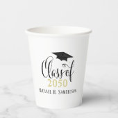 Afstuderen Elegant Classic Mortarboard Script Papieren Bekers (Voorkant)