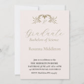 Afstuderen Elegant Crest Eenvoudig Blauw Celebrati Kaart (Achterkant)