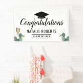 Afstuderen Elegant Foliage & wijn Botanisch Spandoek (Insitu)