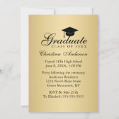 Afstuderen Elegant Gold Black Script Save the Date Kaart (Achterkant)