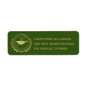 Afstuderen Elegant Gold Green Class of Emblem Etiket (Voorkant)
