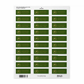 Afstuderen Elegant Gold Green Class of Emblem Etiket (Full Sheet)