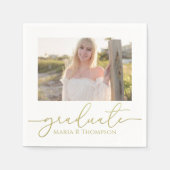 Afstuderen - Elegant Gold Minimalist Script Servet (Voorkant)