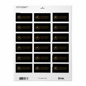 Afstuderen Elegant Gold Red Class of Emblem Etiket (Full Sheet)