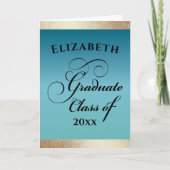 Afstuderen Elegant Goud Gefeliciteerd Kaart (Voorkant)