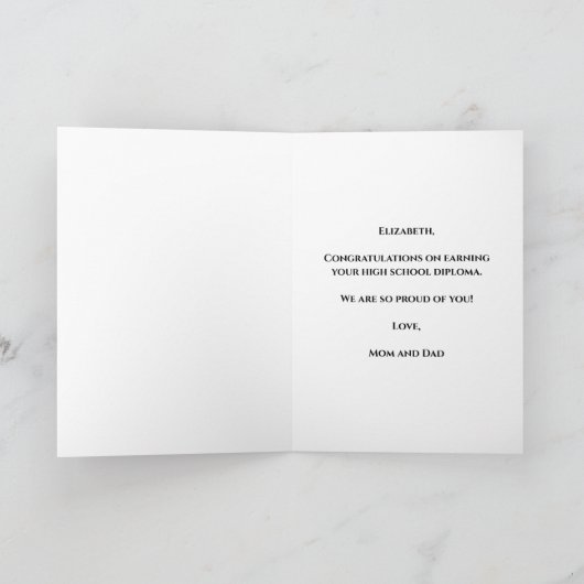 Afstuderen Elegant Goud Gefeliciteerd Kaart (Binnen)