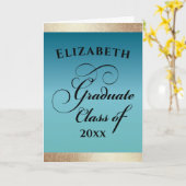 Afstuderen Elegant Goud Gefeliciteerd Kaart (Gele Bloem)