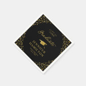 Afstuderen Elegant Goud Zwart Afstuderen Servet (Hoek)