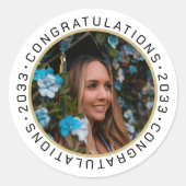 Afstuderen Elegant Goud Zwart Custom Photo Ronde Sticker (Voorkant)