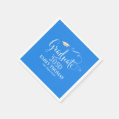 Afstuderen Elegant minimalistisch karton blauw Servet (Hoek)