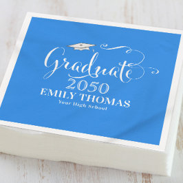 Afstuderen Elegant minimalistisch karton blauw Servet