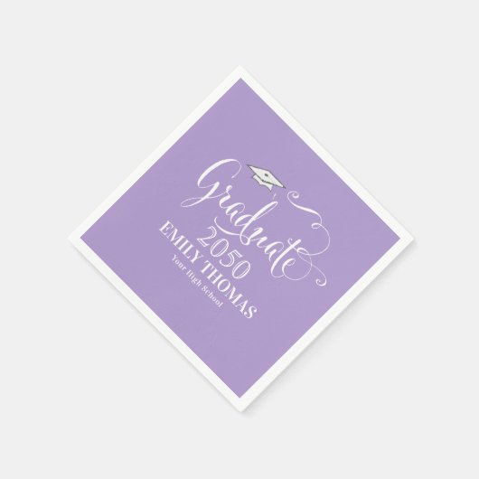 Afstuderen Elegant minimalistisch Mortarboard Paar Servet (Hoek)