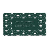 Afstuderen elegant moderne groene klasse etiket (Voorkant)