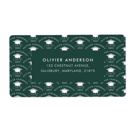Afstuderen elegant moderne groene klasse etiket (Voorkant)