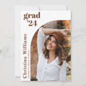 Afstuderen Elegant neutraal foto Afstuderen Aankondiging (Voorkant)