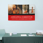 Afstuderen Elegant Red Black | Drie foto's Spandoek (Beurs)