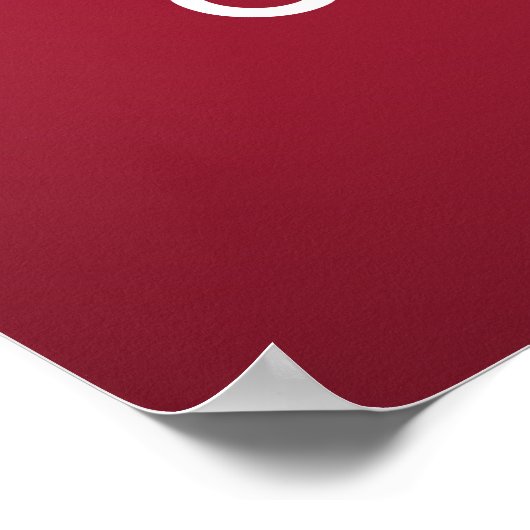 Afstuderen Elegant Rood en Wit Afstuderen Poster (Hoek)