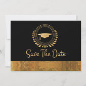 Afstuderen Elegant Save the Date Gold Afstudeerder (Voorkant)