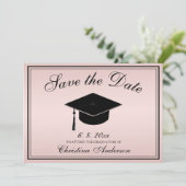 Afstuderen Elegant Save the Date Script Roos Kaart (Staand voorkant)