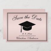 Afstuderen Elegant Save the Date Script Roos Kaart (Voorkant / Achterkant)