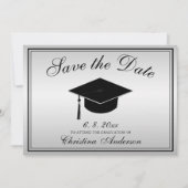 Afstuderen Elegant Save the Date Script Silver Kaart (Voorkant)
