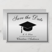 Afstuderen Elegant Save the Date Script Silver Kaart (Voorkant / Achterkant)