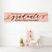Afstuderen Elegant Script Afstuderen Celebration Spandoek (Insitu)