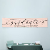 Afstuderen Elegant Script Afstuderen Celebration Spandoek (Beurs)