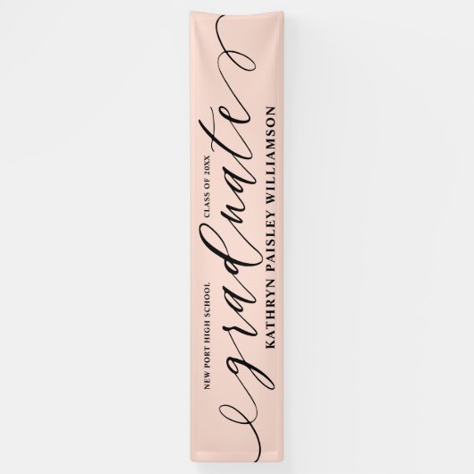 Afstuderen Elegant Script Afstuderen Celebration Spandoek (Verticaal)