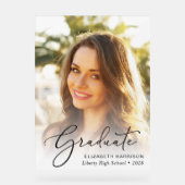 Afstuderen Elegant Script-foto Acryl Bord (Voorkant)