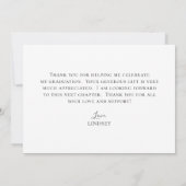 Afstuderen Elegant Script-foto Bedankkaart (Achterkant)