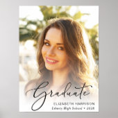 Afstuderen Elegant Script-foto Poster (Voorkant)