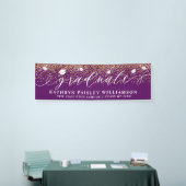 Afstuderen Elegant Script Gold Confetti Afstuderen Spandoek (Beurs)