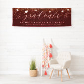 Afstuderen Elegant Script Gold Confetti Afstuderen Spandoek (Insitu)