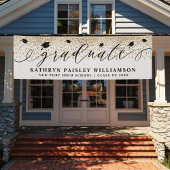 Afstuderen Elegant Script Gold Confetti Afstuderen Spandoek