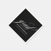 Afstuderen Elegant Script Modern Black Party Servet (Hoek)