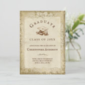 Afstuderen Elegant Tan Ivy Leaves 2023 Afstuderen Aankondiging (Staand voorkant)