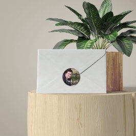 Afstuderen Elegant Typografie Bedankt Ronde Sticker