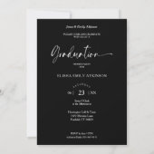 Afstuderen Elegant Vellum Effect Black & White Fot Kaart (Achterkant)