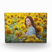 Afstuderen Elegant White Script Fotoblokken (Voorkant)