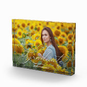 Afstuderen Elegant White Script Fotoblokken (Rechts)