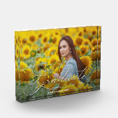 Afstuderen Elegant White Script Fotoblokken (Links)