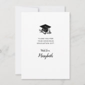 Afstuderen Elegant White Script Photo Bedankkaart (Achterkant)