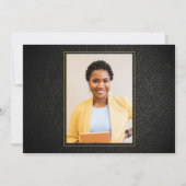 Afstuderen elegant zwarte goudfoto kaart (Achterkant)