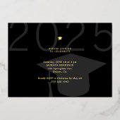 Afstuderen elegante minimalistische aangepast 2 fo folie uitnodiging (Achterkant)
