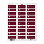 Afstuderen elegante moderne burgundy-klasse etiket (Full Sheet)