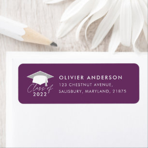 Afstuderen elegante moderne paarse klasse etiket