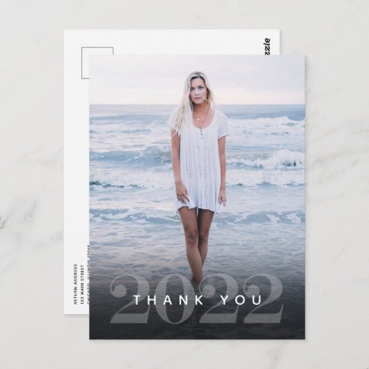 Afstuderen elegantie Dank je Briefkaart (Voorkant / Achterkant)