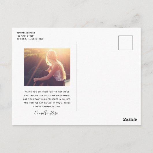 Afstuderen elegantie Dank je Briefkaart (Achterkant)