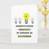 Afstuderen-Elektricien-Je bent een Bright Bulb! Kaart (Gele Bloem)